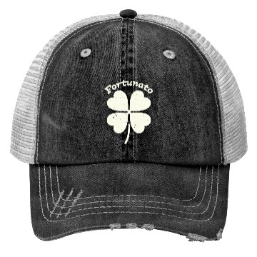 Discover Fortunato Emblem Distressed Four-Leaf Trucker Hats