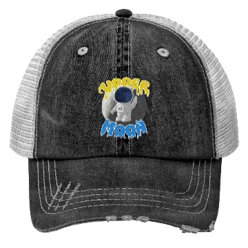 Discover Astronaut upper moon Trucker Hats