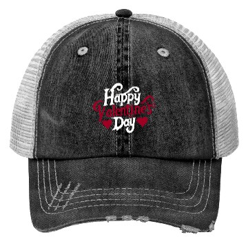 Discover Typography Trucker Hats Design Happy Valentine s Day