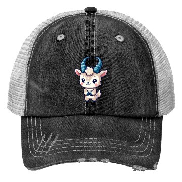 Discover Playful Goat Cartoon Trucker Hats