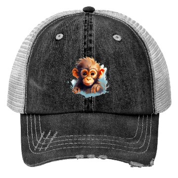 Discover Cute Monkey for Kids for a Kid Trucker Hats