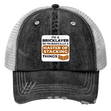 Discover Master of Stacking Humorous Bricklayer Brick Mason Trucker Hats