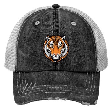 Discover Tiger Majesty - Bold Striped Predator Trucker Hats