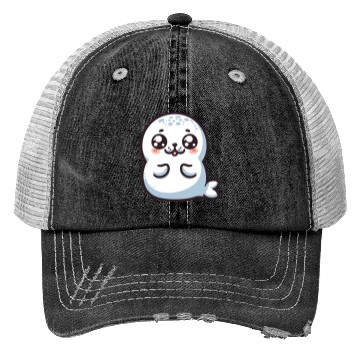 Discover Playful Seal Cartoon Trucker Hats