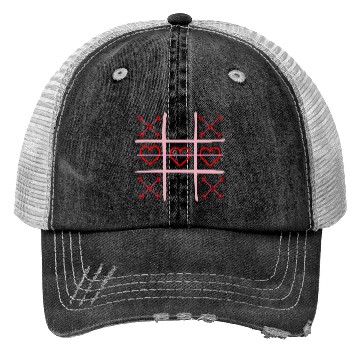 Discover Valentine's Day Tic-Tac-Toe Funny Game Trucker Hats