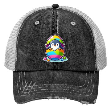 Discover Penguin hatches from colorful Easter egg Trucker Hats
