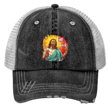 Discover Jesus Christ Easter I'm Back Party Trucker Hats