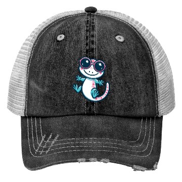 Discover Playful Lizard Cartoon Trucker Hats