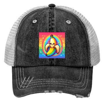 Discover Banana RainbowT-Trucker Hats