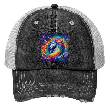 Discover Unicorn rainbow Trucker Hats