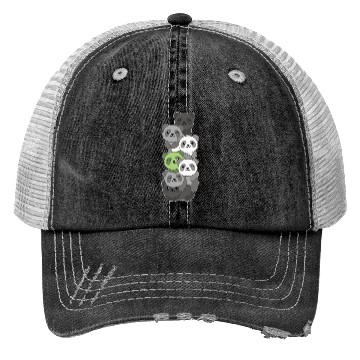 Discover Agender Flag Pride Lgbtq Cute Panda Stack Trucker Hats