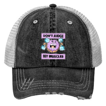 Discover Fitness Donut Funny Donut Gym Trucker Hats