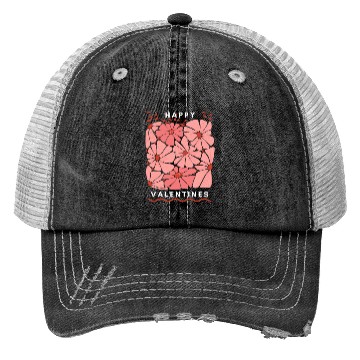 Discover Midnight Blooms: A Floral Valetine's Embrace. Trucker Hats
