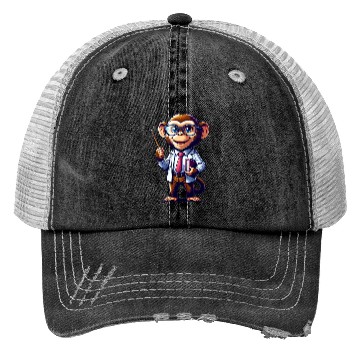Discover Cute Monkey Teacher Trucker Hats