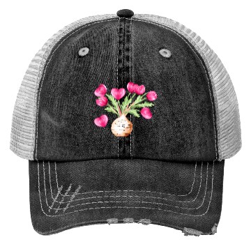Discover Turnip Love Bouquet Heart Flowers Valentine's Day Trucker Hats