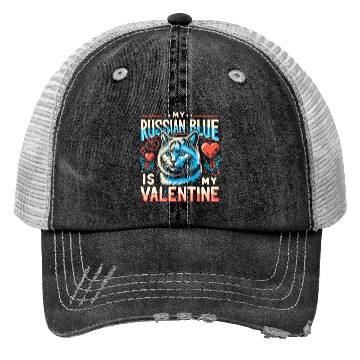 Discover Russian Blue Cat Love Cute Valentine's for Cat lov Trucker Hats