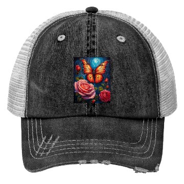 Discover Emerald Monarch: A Delicate Embrace of Nature Trucker Hats
