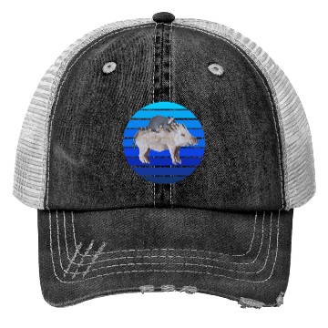 Discover boar raccoon Trucker Hats