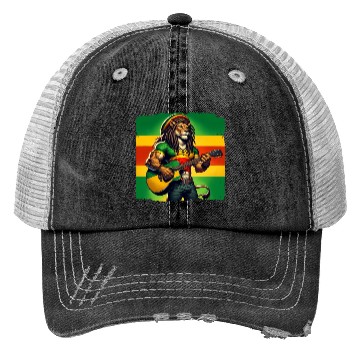 Discover Jamaica lion reggae music Trucker Hats
