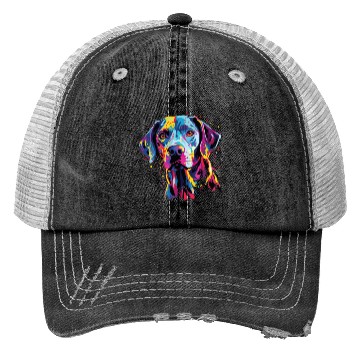 Discover Watercolor Colorful Dalmatian Trucker Hats