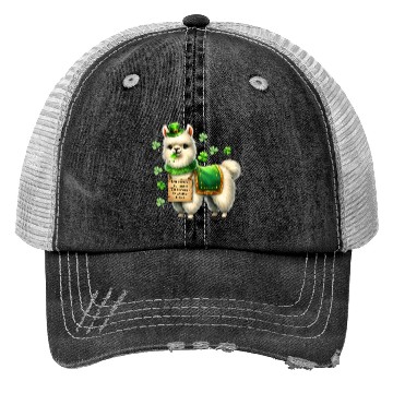 Discover Irish LLAMA lucky charm Trucker Hats