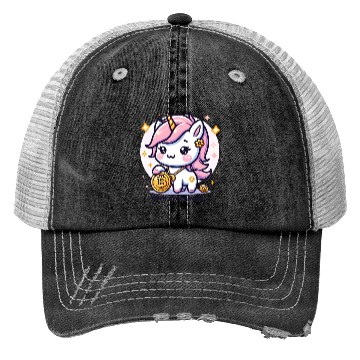 Discover Adorable Crypto Unicorn Cute Bitcoiner Trucker Hats