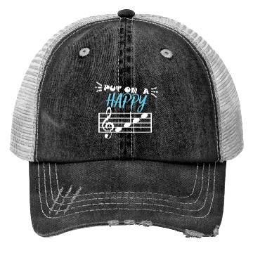 Discover Put On A Happy Face musical notes Trucker Hats