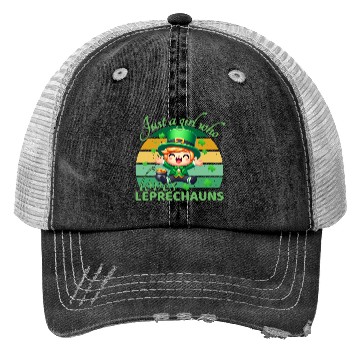 Discover Just A Girl Who Loves Leprechauns Trucker Hats