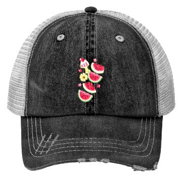 Discover Watermelon Sweet Summer Treat Design Trucker Hats