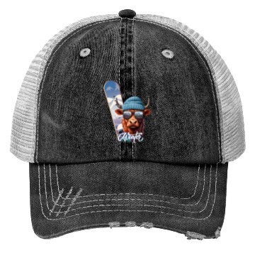 Discover Winter sports, Charly the Snowboarder Trucker Hats