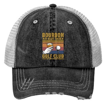 Discover Bourbon Golf Funny Golfer Bourbon Lover Trucker Hats