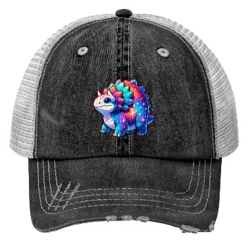 Discover Cute Galaxy Ankylosaurus Trucker Hats
