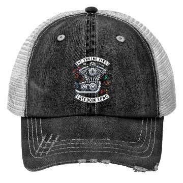 Discover The Engine Sings Freedom Song Motorcycle Trucker Hats