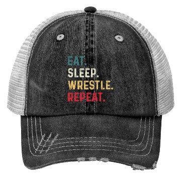 Discover Eat Sleep Wrestle Repeat Boys Wrestling Trucker Hats