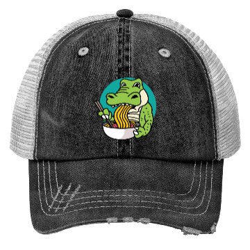 Discover Trex Eating Ramen Food Lover Gift Trucker Hats
