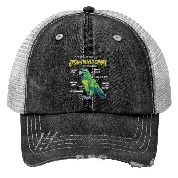Discover Green Cheeked Conure Anatomy Trucker Hats