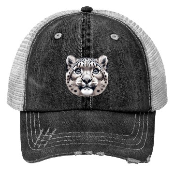 Discover Snow Leopard Leopard White Leopard Trucker Hats