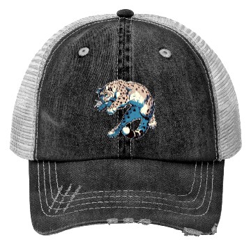 Discover Snow Leopard Leopard White Leopard Trucker Hats