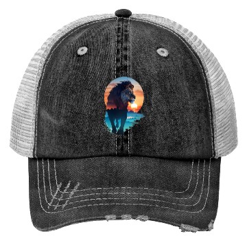 Discover Sunset Lion Trucker Hats