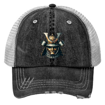 Discover Stylized Samurai Helmet Trucker Hats