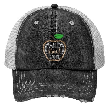 Discover Wild About Teaching Leopard Print School Teacher Trucker Hats