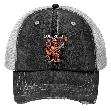 Discover Colorblind by Nature, Melodic Monkey Strums Trucker Hats