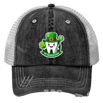 Discover St patricks day cartoon dentist design, cute tooth Trucker Hats