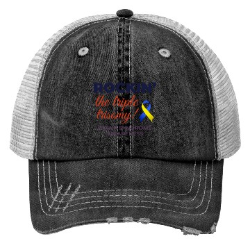 Discover Down Syndrome Awareness Triple Trisomy Rock Trucker Hats