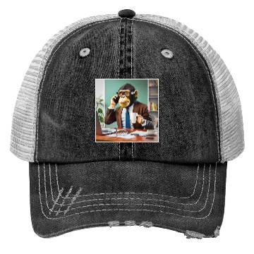 Discover Monkey in business Trucker Hats