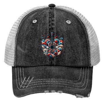 Discover Retro Style Guitar for Guitarists Trucker Hats