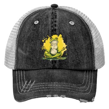 Discover Yoga Frog Relaxation Chilling Meditation Trucker Hats