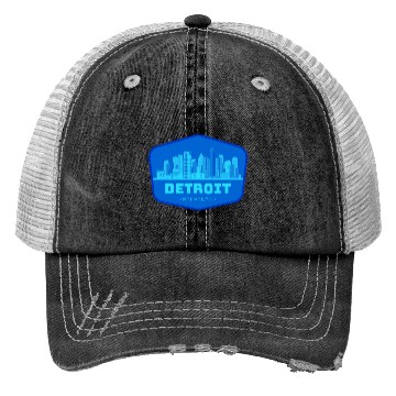 Discover DETROIT SKYLINE BADGE Trucker Hats