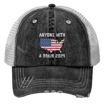 Discover 2024 Brain Vote Democracy Anti-Trump Trucker Hats