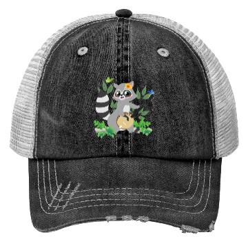 Discover Raccoon Cottagecore Naturecore Kids Trucker Hats
